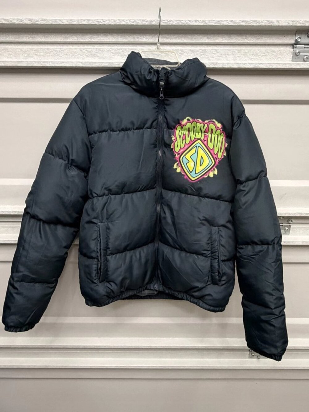 Scooby Doo Scooby Snacks Jacket Dark Blue Print Zip Up Pocket NEW